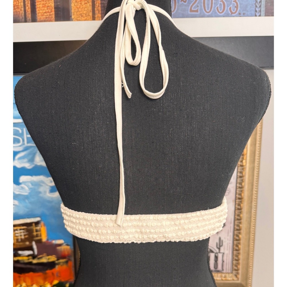 Fairycore Popcorn Textured Y2K Halter Handkerchief Top and Mini Skirt Set Large - Picture 7 of 10
